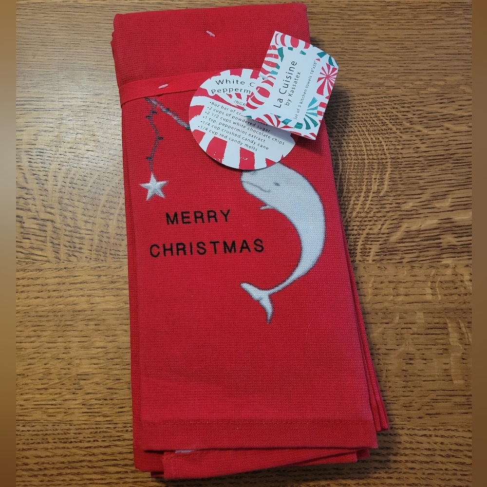 La Cuisine by Kassatex set of 3 kitchen towels